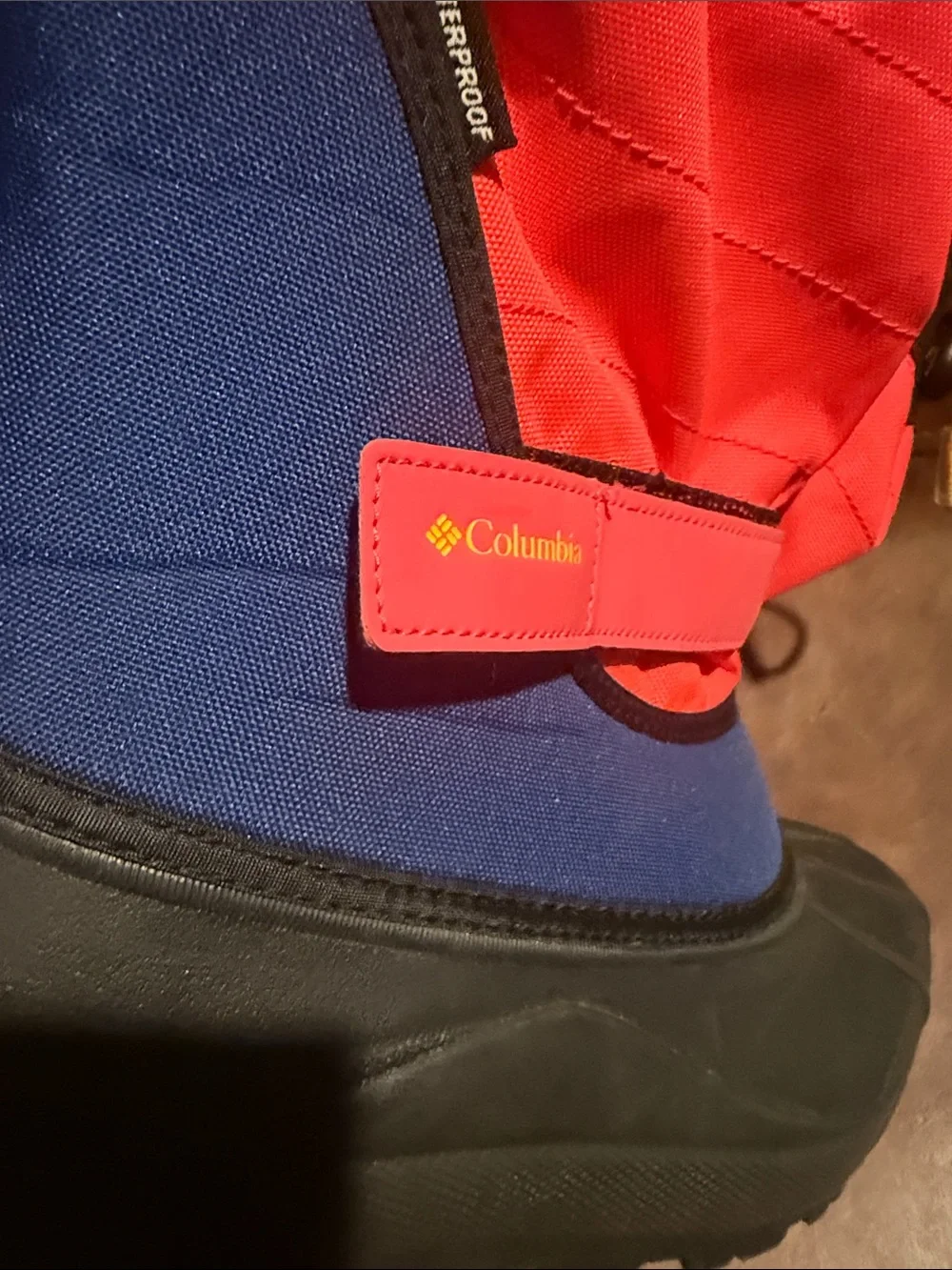 Columbia Kids Waterproof Boot in Red & Blue